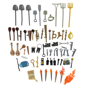 Playmobil Lot of Tools Accessories Replacement Parts Shovels Torches Binoculars